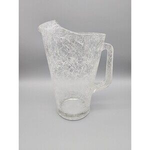 Vintage Hazel Atlas Glass Spaghetti Drizzle String Glass Beverage Pitcher Heavy